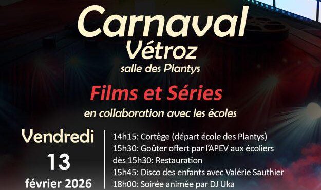 l’EMU animera le Carnaval de Vétroz 2026 ! 🎊🎭